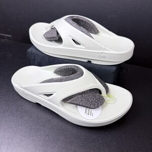 Unisex Shoes OOFOS OOriginal T-Strap Recovery Sandals 1000 COSMIC GRAY W 12 M 10